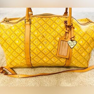Vintage Y2K Authentic Dooney & Bourke Signature Duffle Bag in yellow color RARE